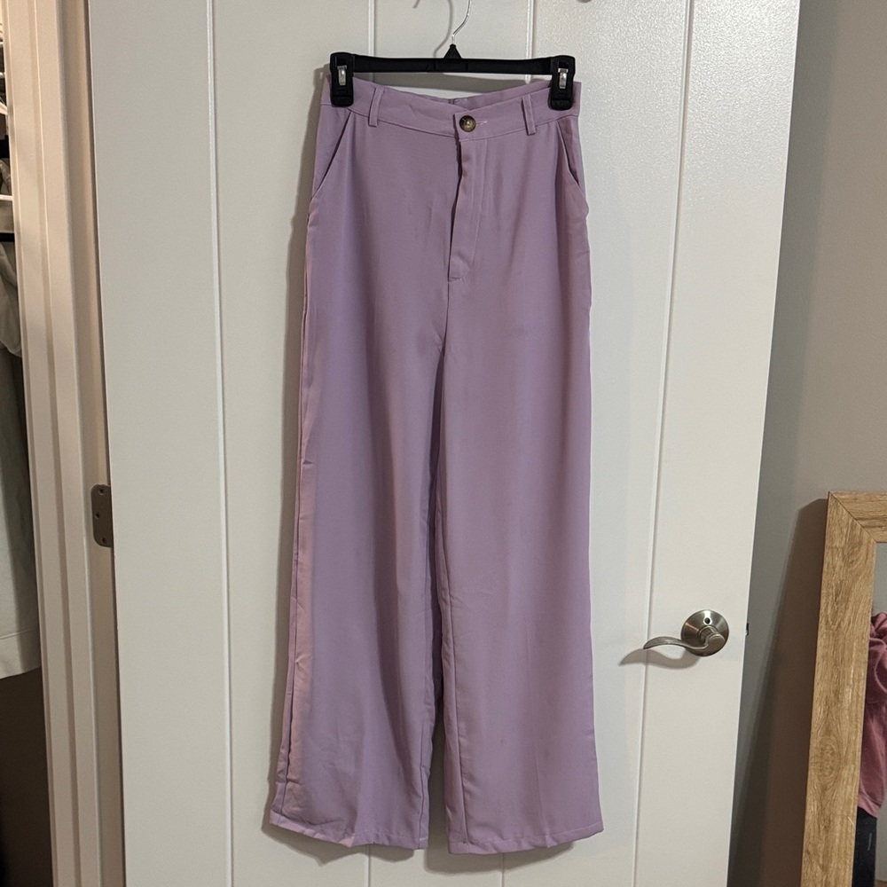 Lavender Wide-Leg Pants